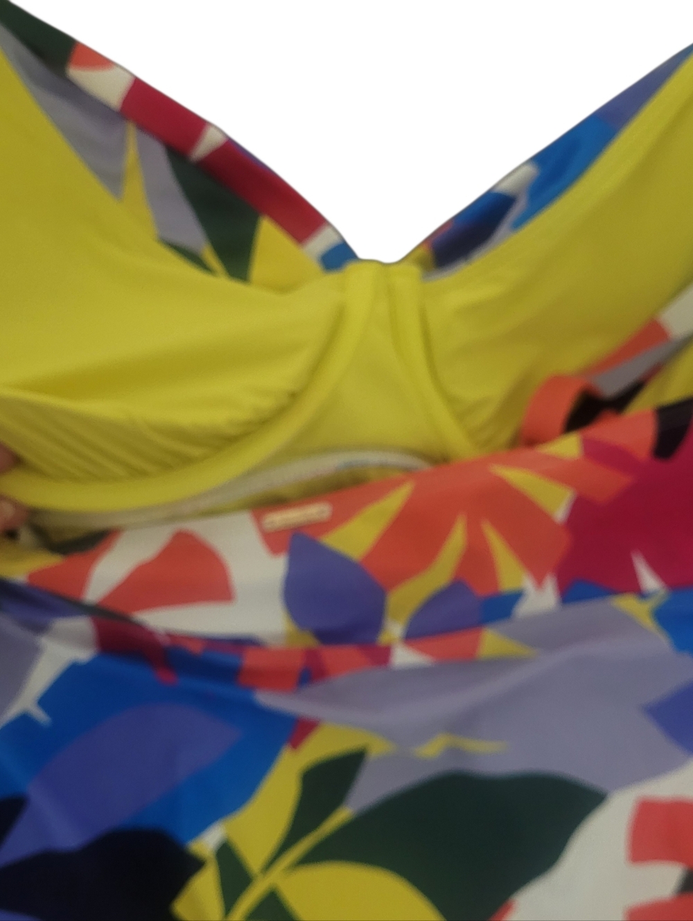 Anne Cole Multicolor Floral Tankini Top in Navy, Coral, Yellow, Blue - Picture 10 of 12